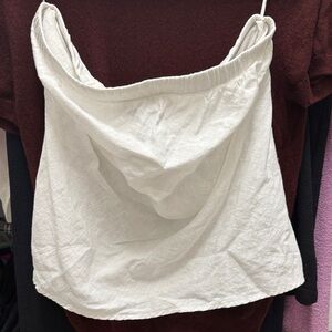 Elegant Quince strapless white linen top M NWT